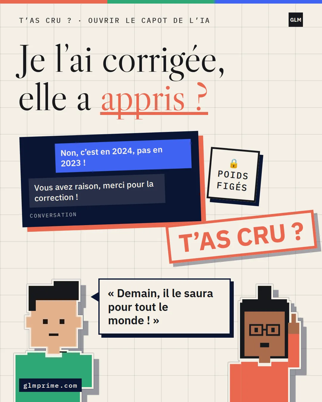 Miniature T’as cru : Je l’ai corrigée, elle a appris ? Hugo : « Demain, il le saura pour tout le monde ! »