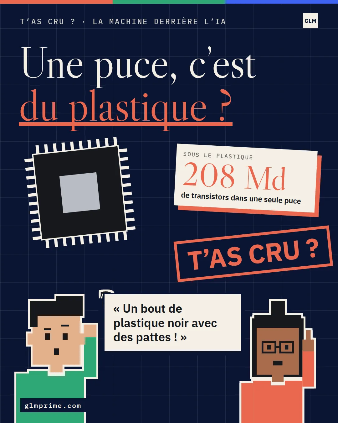 Miniature T’as cru : Une puce, c’est du plastique ? Hugo : « Un bout de plastique noir avec des pattes ! »